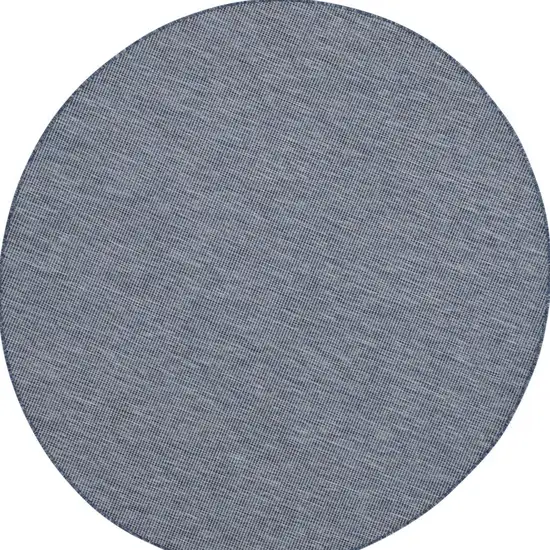 8' Navy Blue Round Power Loom Area Rug Photo 4