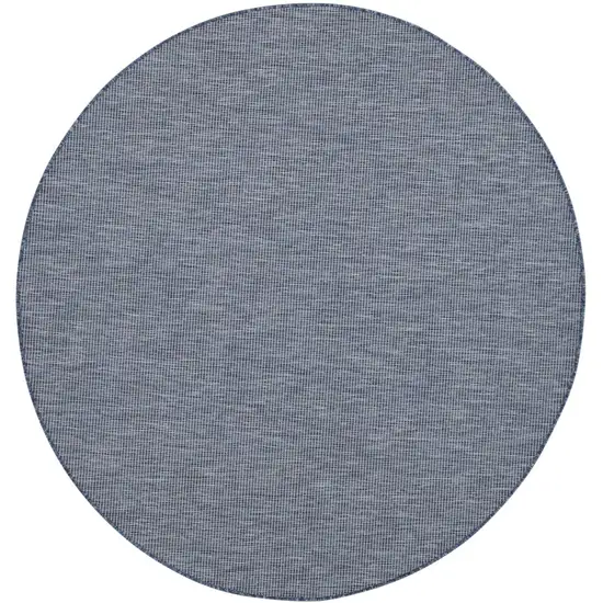 6' Navy Blue Round Power Loom Area Rug Photo 1