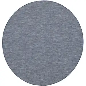 Photo of 6' Navy Blue Round Power Loom Area Rug