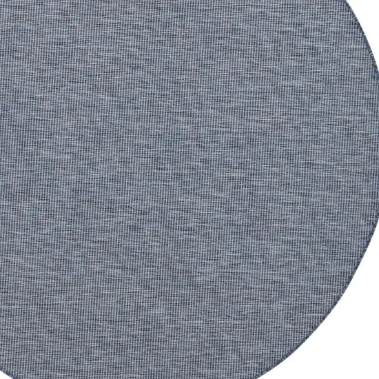 6' Navy Blue Round Power Loom Area Rug Photo 3