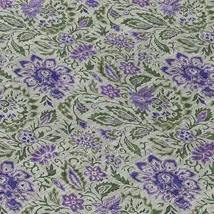 Photo of 8' Olive Green Sage And Purple Round Floral Washable Indoor Outdoor Area Rug