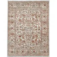 Photo of 10' Orange Floral Power Loom Runner Rug With Fringe