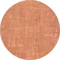 Photo of 8' Orange Round Abstract Non Skid Area Rug