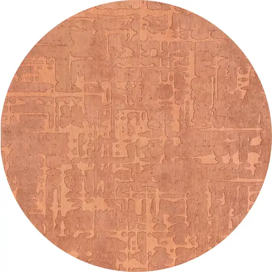 8' Orange Round Abstract Non Skid Area Rug Photo 2