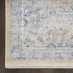 Photo of 12' Oriental Power Loom Distressed Runner Rug