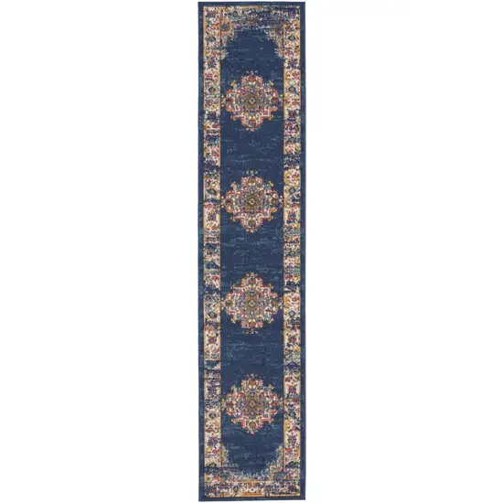 10' Oriental Power Loom Distressed Runner Rug Photo 1