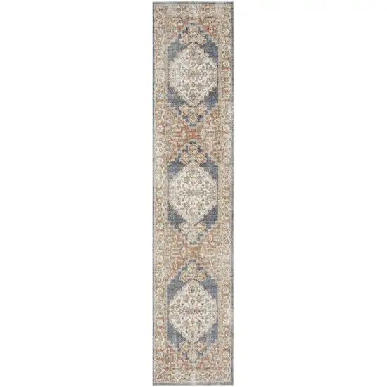 10' Oriental Power Loom Distressed Washable Runner Rug Photo 6