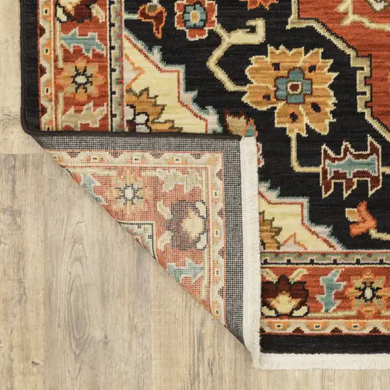 12' Oriental Power Loom Runner Rug With Fringe Photo 7