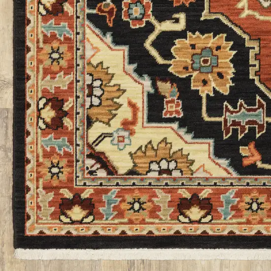 12' Oriental Power Loom Runner Rug With Fringe Photo 1