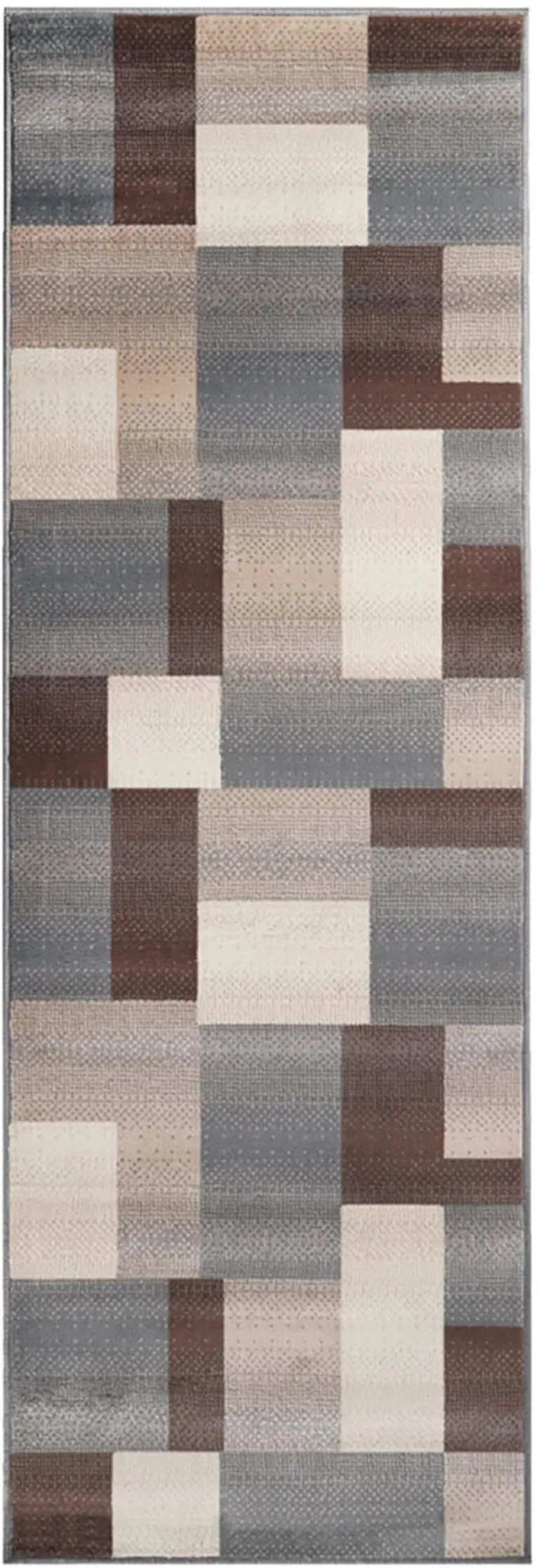 10' Patchwork Stain Resistant Runner Rug Photo 1