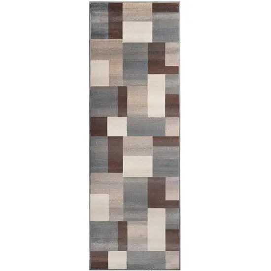 10'  Patchwork Stain Resistant Runner Rug Photo 1