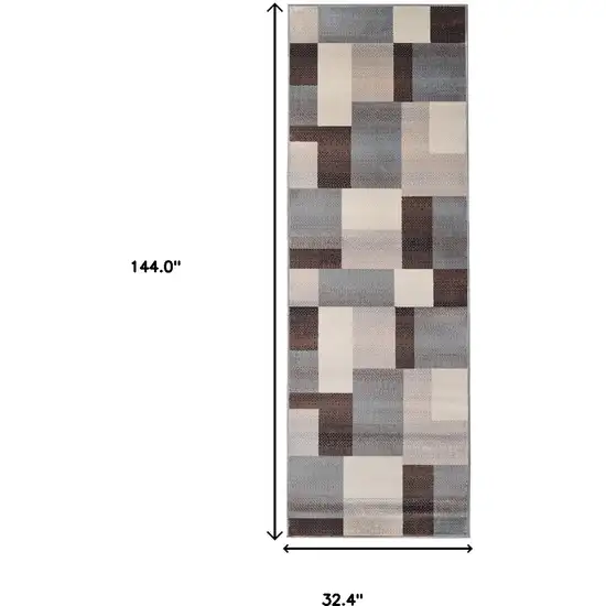 12'  Patchwork Stain Resistant Runner Rug Photo 5