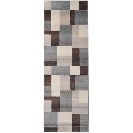 12'  Patchwork Stain Resistant Runner Rug Photo 1