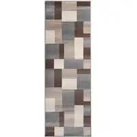 Photo of 12'  Patchwork Stain Resistant Runner Rug