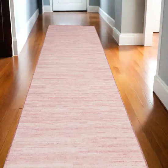 10' Pink Abstract Washable Runner Rug Photo 1