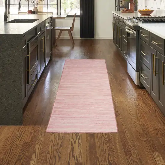 10' Pink Abstract Washable Runner Rug Photo 7