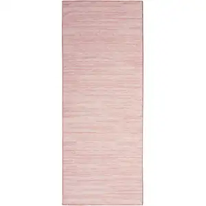 Photo of 6' Pink Abstract Washable Runner Rug