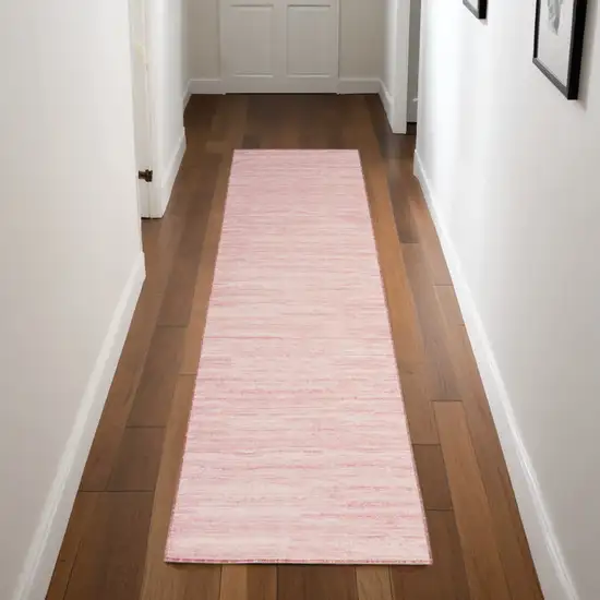 8' Pink Abstract Washable Runner Rug Photo 2