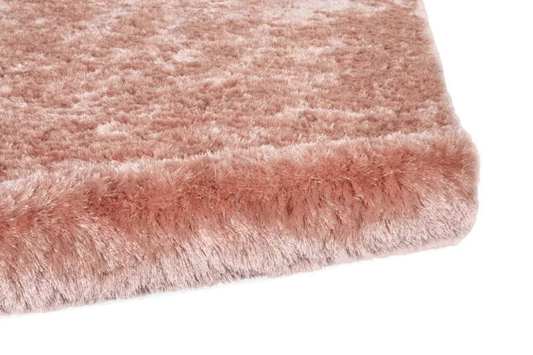 8' Pink Round Shag Tufted Handmade Area Rug Photo 4