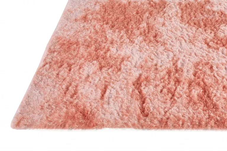 8' Pink Round Shag Tufted Handmade Area Rug Photo 3