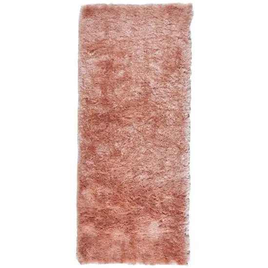 6' Pink Shag Tufted Handmade Runner Rug Photo 1