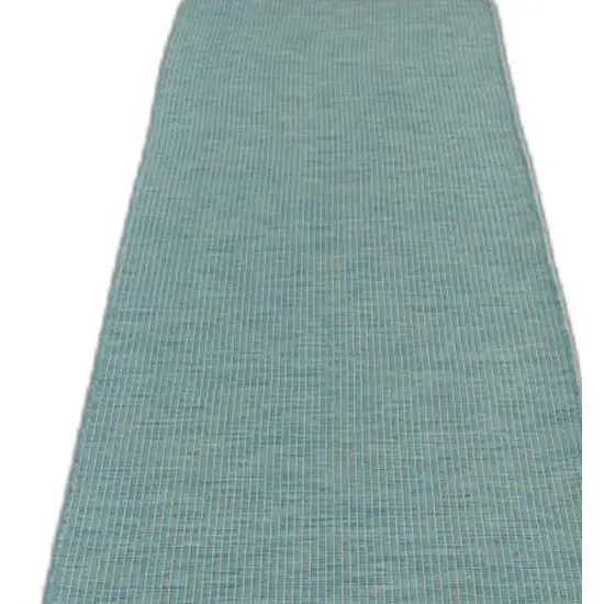 10' Aqua Power Loom Runner Rug Photo 4