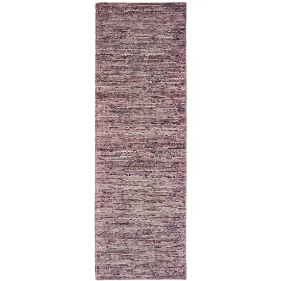 8' Purple And Pink Hand Tufted Runner Rug Photo 4