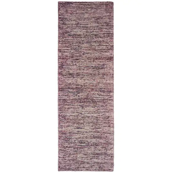 8' Purple And Pink Hand Tufted Runner Rug Photo 2