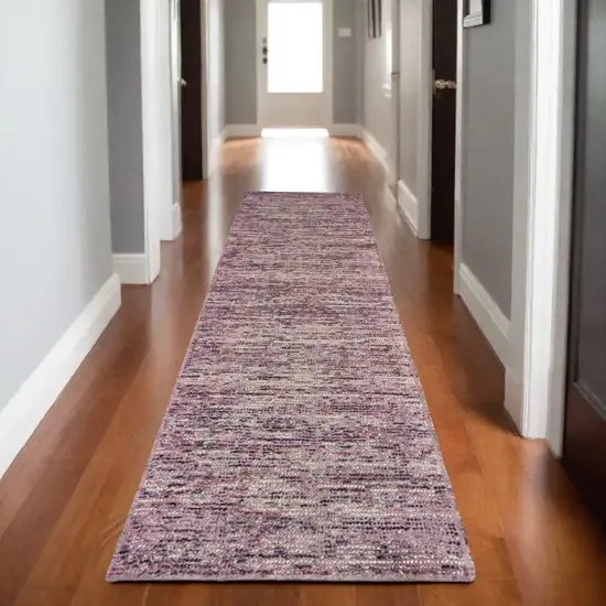 8' Purple And Pink Hand Tufted Runner Rug Photo 1