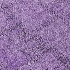 Photo of 8' Purple Eggplant And Gray Round Patchwork Washable Indoor Outdoor Area Rug