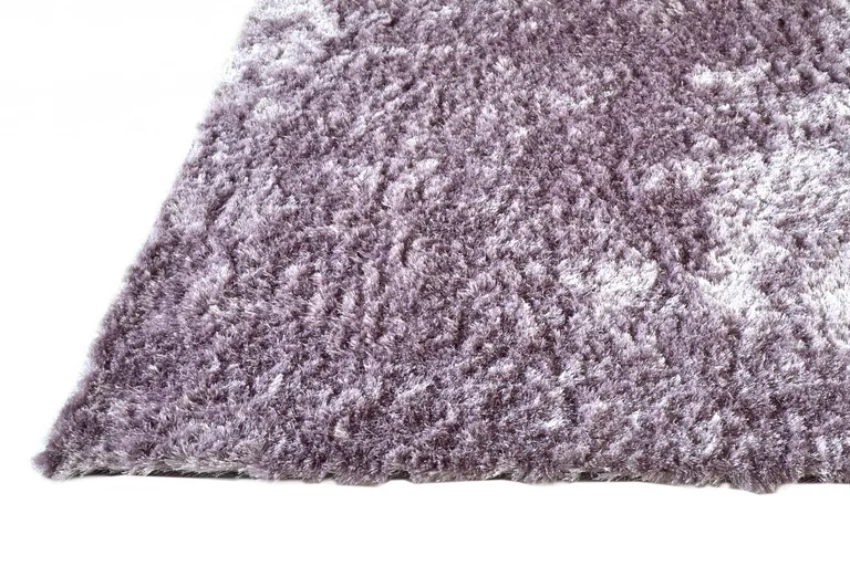 6' Purple Shag Tufted Handmade Runner Rug Photo 2