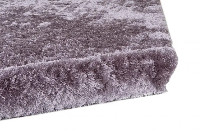 6' Purple Shag Tufted Handmade Runner Rug Photo 3