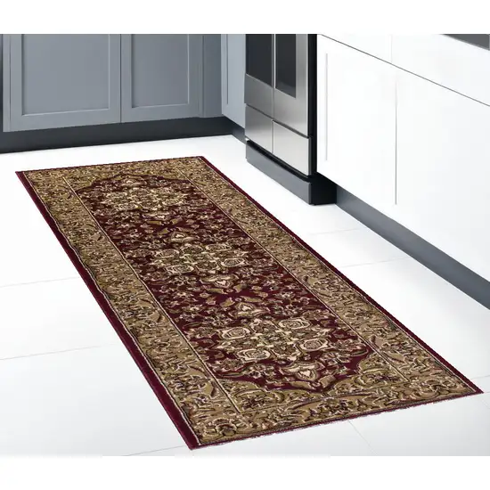 8' Red And Beige Area Rug Photo 1