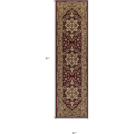 8' Red And Beige Area Rug Photo 3