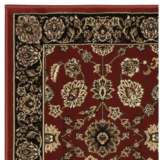 8' Red And Black Oriental Runner Rug Photo 4