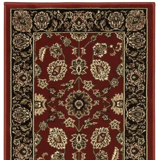 8' Red And Black Oriental Runner Rug Photo 5