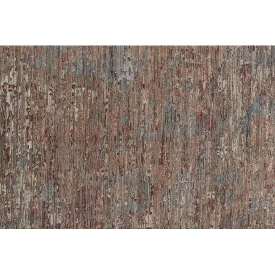 8' Red And Blue Wool Abstract Hand Knotted Runner Rug Photo 4