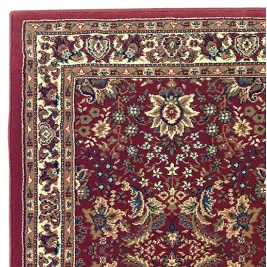 9' Red And Ivory Oriental Runner Rug Photo 4