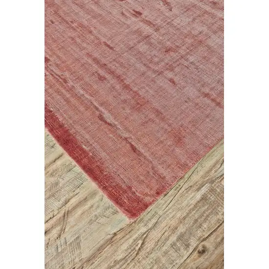 8' Red Chevron Hand Woven Runner Rug Photo 4