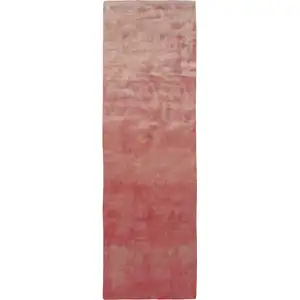 Photo of 8' Red Chevron Hand Woven Runner Rug