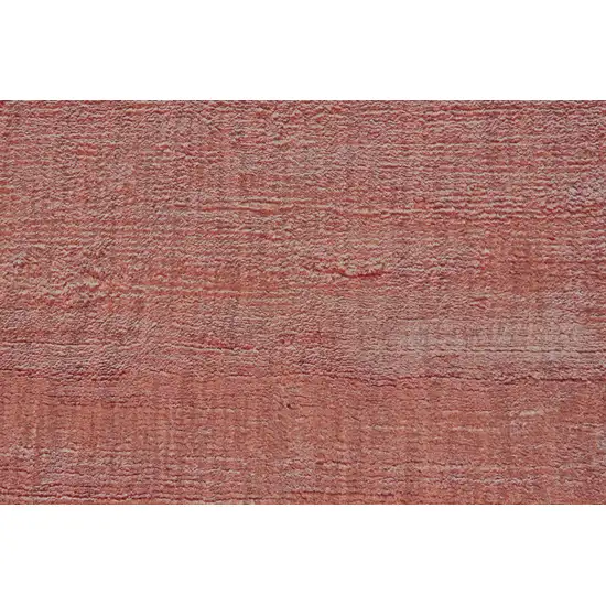 8' Red Chevron Hand Woven Runner Rug Photo 6