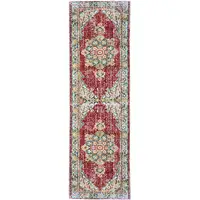 Photo of 8' Red Medallion Power Loom Runner Rug