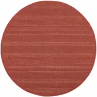 Photo of 8' Red Round Stain Resistant Indoor Outdoor Area Rug