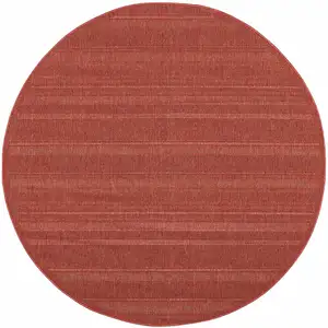 Photo of 8' Red Round Stain Resistant Indoor Outdoor Area Rug