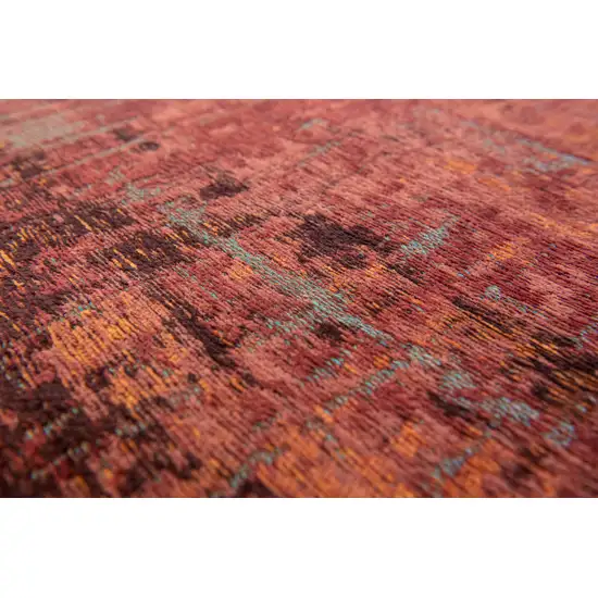 10' Red and Gray Abstract Non Skid Area Rug Photo 8