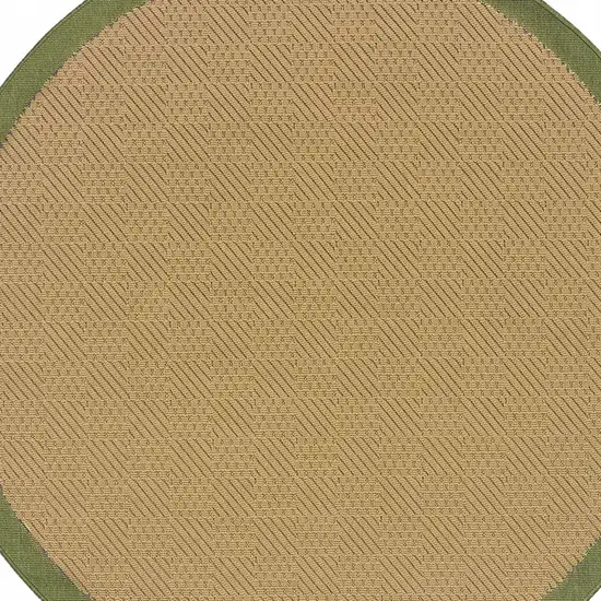 8' Round Beige Round Stain Resistant Indoor Outdoor Area Rug Photo 3