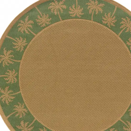 8' Round Beige Round Stain Resistant Indoor Outdoor Area Rug Photo 3