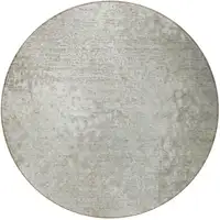 Photo of 8' Round Beige Round Washable Non Skid Indoor Outdoor Area Rug