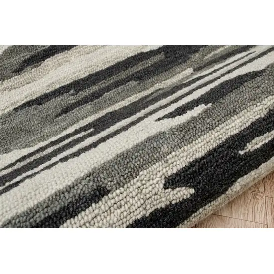 4' Round Black and Gray Camouflage Area Rug Photo 7