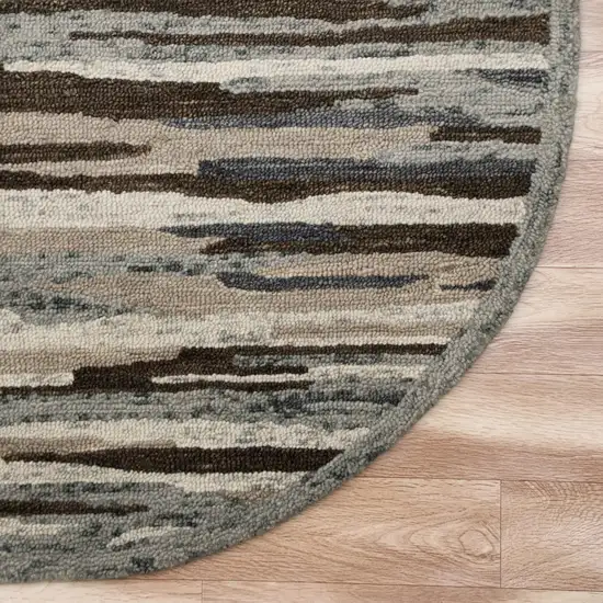 4' Round Brown and Gray Camouflage Area Rug Photo 3